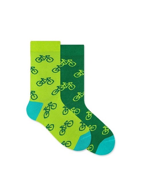 Sosete cu biciclete de copii nanuhski tour de green kids