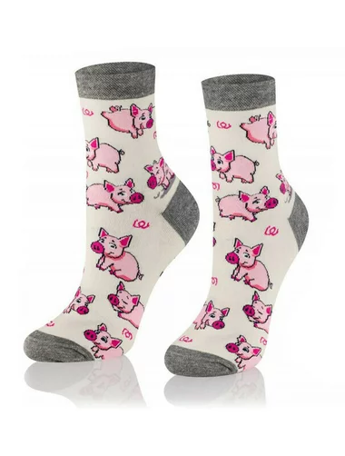 Sosete ecru cu purcelusi Intenso 0433-005