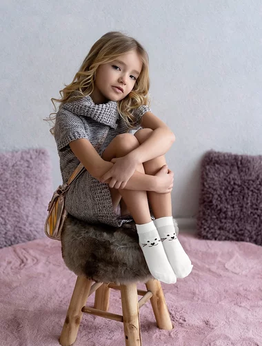 Sosete fete lycra cu model pisica Knittex Xena 40 den