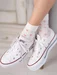 Sosete fete microfibra albe cu inimioare rosii Knittex Cheri Junior 40 den