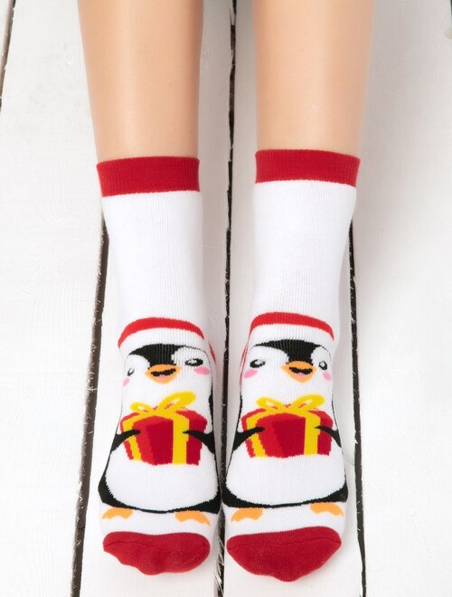 Sosete groase flausate de Craciun cu pinguini Socks Concept SC-NL36