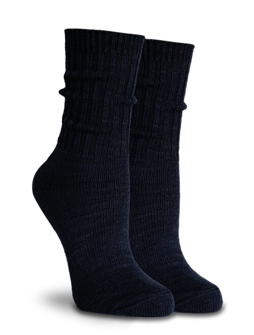 Sosete groase lana negre cu manseta lunga raiata Socks Concept SC-1601-3