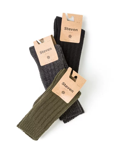 Sosete lana groase raiate Steven S085