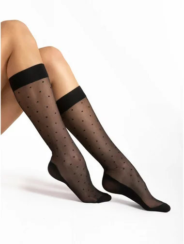 Sosete lungi cu talpa intarita si efect de masaj Fiore Dots Massage 20 den