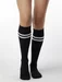 Sosete lungi sub genunchi negre cu dungi Steven S072-003
