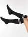 Sosete lungi sub genunchi negre cu dungi Steven S072-003