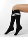 Sosete lungi sub genunchi negre cu dungi Steven S072-003