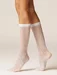 Sosete lycra albe cu model lungi sub genunchi Laura Baldini Frosty Steps 20 den