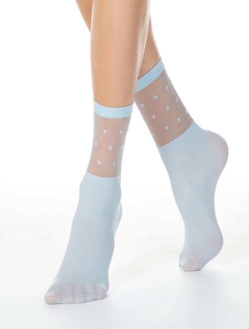 Sosete lycra cu buline pe glezna conte 19c-29