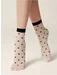 Sosete lycra ecru cu inimioare negre Conte Elegant Lovely 20 den
