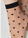 Sosete lycra natural cu inimioare negre Conte Elegant Lovely 20 den