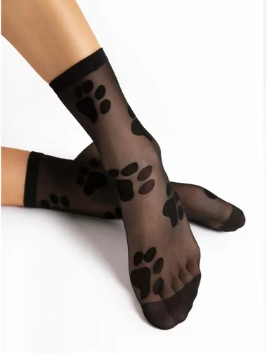 Sosete lycra negre cu model Fiore Pawpaw 20 den