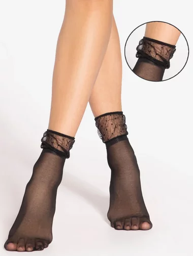 Sosete lycra negre cu picatele negre Gatta Spring Vibes WZ07 15 den