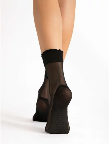Sosete lycra negre cu talpa intarita si efect de masaj Fiore Pico Massage 20 den