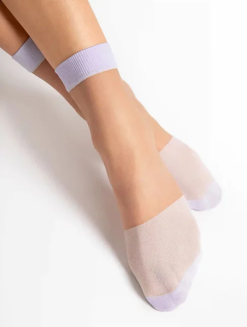 Sosete lycra violet cu model Fiore Dua 20 den