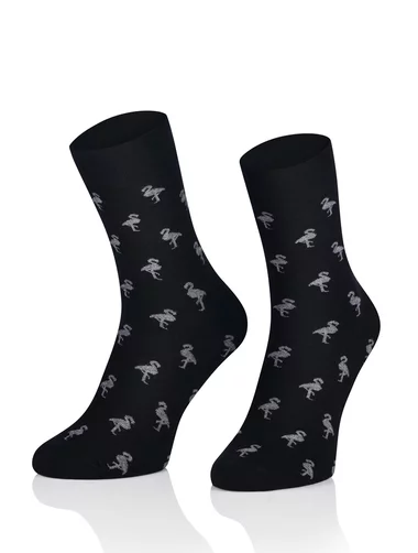 Sosete negre cu flamingo Intenso 1955-105