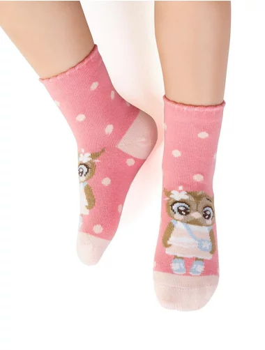 Sosete bebelusi roz cu bufnita Steven S138-361