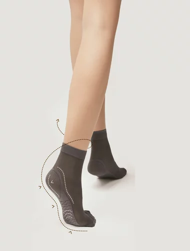 Sosete scurte cu talpa intarita si efect de masaj Fiore Massage 40 den