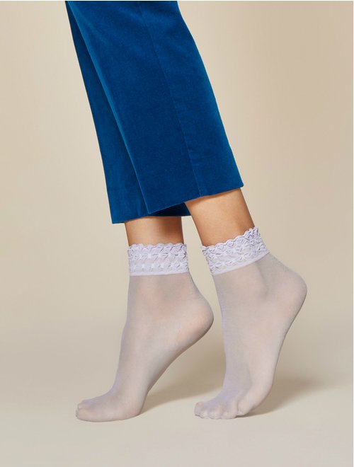 Sosete scurte cu model fiore soft pop 20 den