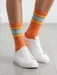 Sosete sport orange cu dungi Kabak Tutti Frutti