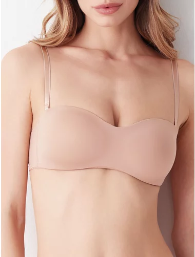 Sutien microfibra bandeau buretat fara sarme Cotonella CD071 00B1