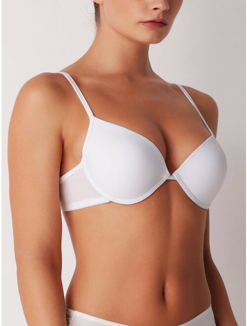 Sutien microfibra T-shirt cu push-up si sarme Cotonella 8609 00B1