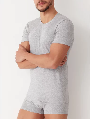 Tricou barbati mulat pe corp decolteu rotund Cotonella AU302 0001