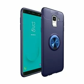 Husa din silicon cu inel magnetic rotativ pentru Galaxy J4 (2018) Plus Blue