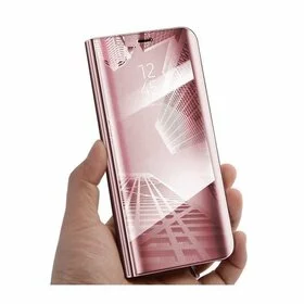 Husa Flip Mirror pentru Huawei P Smart (2021) Rose Gold