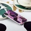 Husa marmura cu aplicatii geometrice pentru iPhone X/ XS Pink