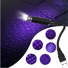 Lumini LED auto cu laser de proiectie, USB Blue