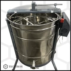 Centrifuga apicola combinata 12 rame multietajat 3/4 radial sau 4 rame cuib 1/1 tangential, inox alimentar AISI 304, Ø650 mm, electrica 220V/12V 280W si manuala, Techtron