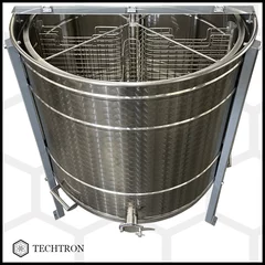 Centrifuga apicola reversibila 4 rame cuib 1/1, inox alimentar AISI 304 0.8 mm, Ø850 mm electrica 220V/12V, full automat, Techtron