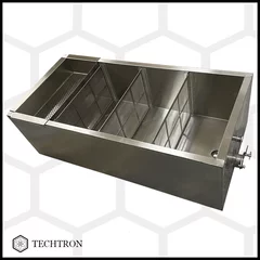 Filtru miere orizontal inox alimentar AISI 304 cu pereti incalziti, lungime 1500 mm, Techtron