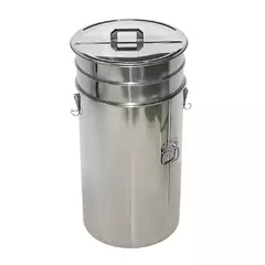 Maturator inox alimentar PRO 100 kg cu manere, inchidere capac si sita dubla picture - 4