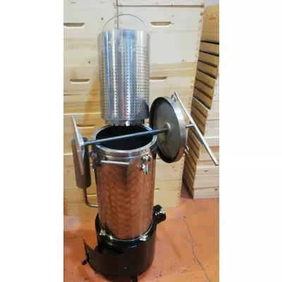 Presa de ceara cu aburi din inox cu soba lemne picture - 2