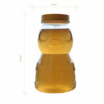 Borcan miere plastic alimentar urs 1kg