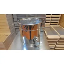 Maturator inox alimentar 28 kg miere 20 litri, canea inox si manere si inchidere capac