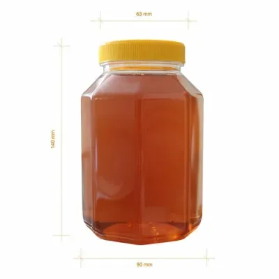 Borcan miere plastic alimentar octogonal 1kg
