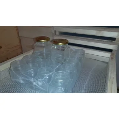 Borcan sticla 106 ml patrat, cu capac, pentru miere picture - 1