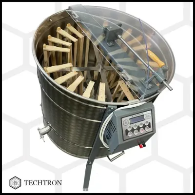 Centrifuga apicola combinata 20 rame multietajat 3/4 radial sau 4 rame cuib 1/1 tangential, inox alimentar AISI 304, Ø750 mm, electrica 220V/12V 280W si manuala, Techtron picture - 7