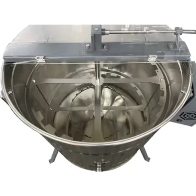 Centrifuga apicola combinata 20 rame multietajat 3/4 radial sau 4 rame cuib 1/1 tangential, inox alimentar AISI 304, Ø750 mm, electrica 220V/12V 280W si manuala, Techtron picture - 3