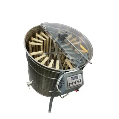 Centrifuga apicola combinata 20 rame multietajat 3/4 radial sau 4 rame cuib 1/1 tangential, inox alimentar AISI 304, Ø750 mm, electrica 220V/12V 280W si manuala, Techtron picture - 1
