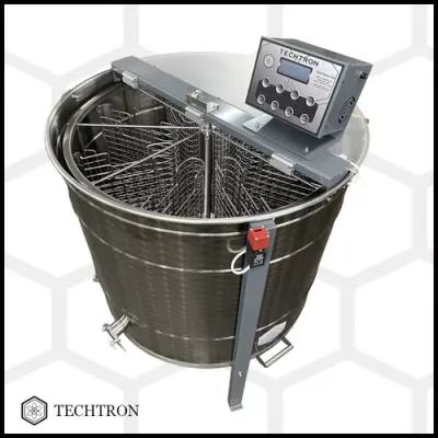 Centrifuga apicola reversibila 8 rame cuib 1/1, inox alimentar AISI 304 0.8 mm, Ø950 mm electrica 220V/12V, full automat, Techtron