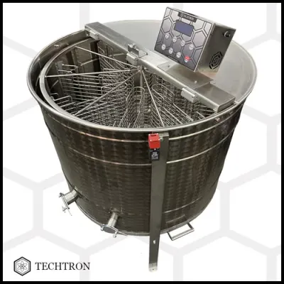 Centrifuga apicola reversibila 8 rame cuib 1/1, inox alimentar AISI 304 0.8 mm, Ø950 mm electrica 220V/12V, full automat, Techtron PREMIUM
