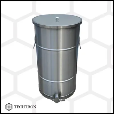 Maturator miere 125kg, inox alimentar 304, 0.8 mm, Ø400 mm, canea inox si manere