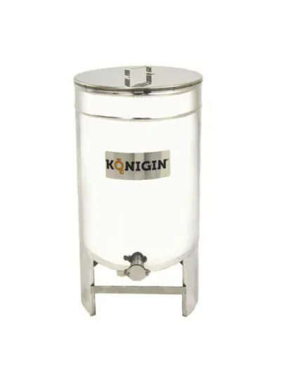 Maturator miere din inox cu picioare, capac si canea 100 L, Konigin