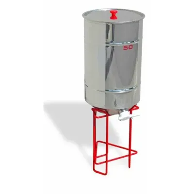 Maturator miere inox 50 kg cu fund conic si canea plastic – ZERO, Lega picture - 1