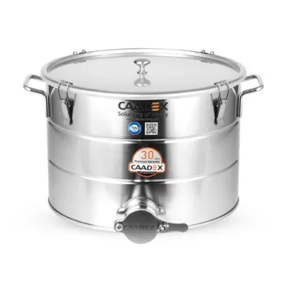 Maturator premium Caadex, 28kg, canea inox, manere, cleme de inchidere si garnitura la capac