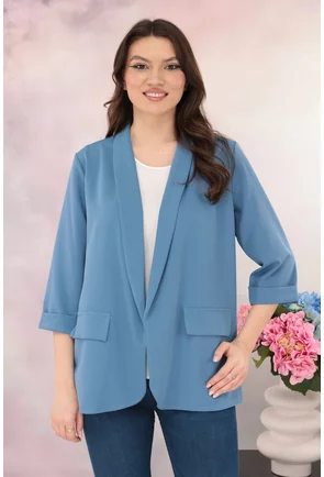 Blazer lejer bleu